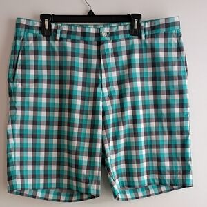 Slazenger Teal and White Checkered Shorts